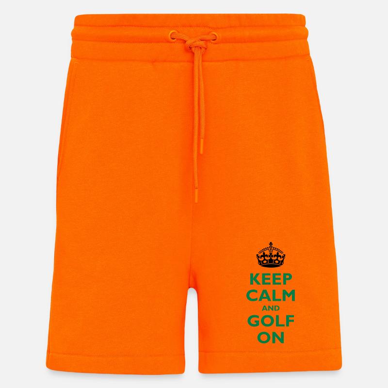 Keep calm and golf on - Short bio décontracté fabriqué en UE - SUNSET ORANGE