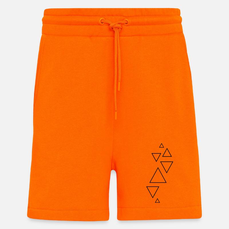 triangles formes hipster - Short bio décontracté fabriqué en UE - SUNSET ORANGE