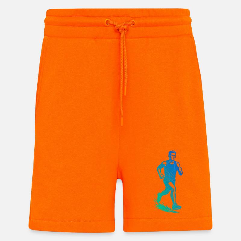 Conception de course pleine de caractère - Short bio décontracté fabriqué en UE - SUNSET ORANGE
