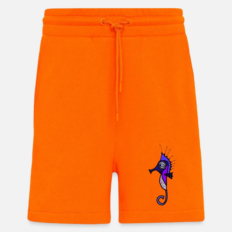 Lila Seepferdchen Neonpunkte - Shorts - made by SPREAD - SUNSET ORANGE