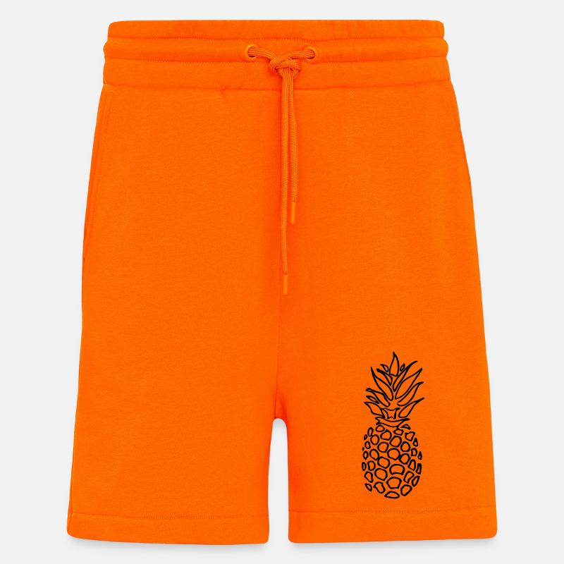ananas - Short bio décontracté fabriqué en UE - SUNSET ORANGE