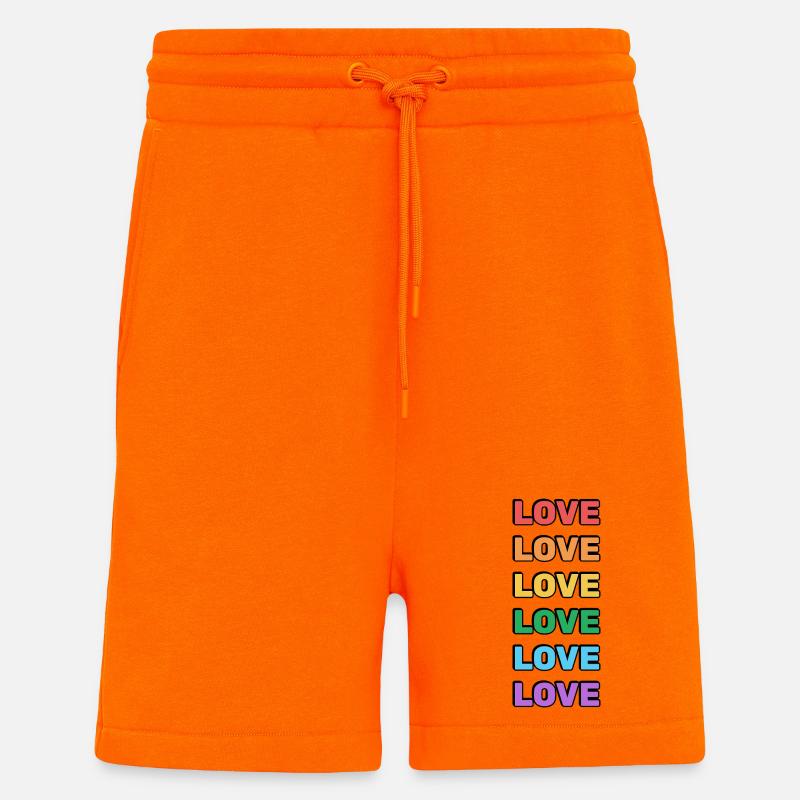 Rainbow Love Word Pattern - Shorts - made by SPREAD - SUNSET ORANGE