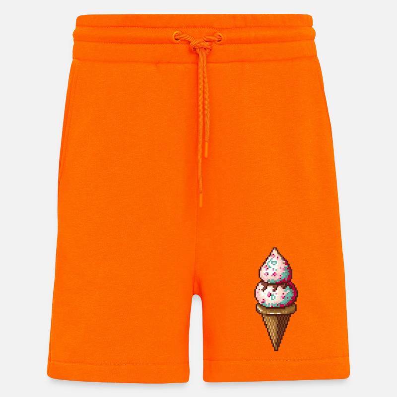Pixel Eiscreme in Pixelkunst - Shorts - made by SPREAD - SUNSET ORANGE