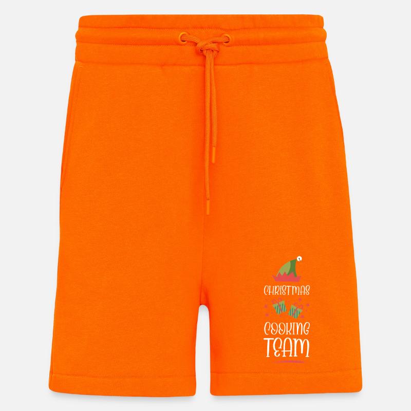 Équipe de cuisine de Noël - Short bio décontracté fabriqué en UE - SUNSET ORANGE