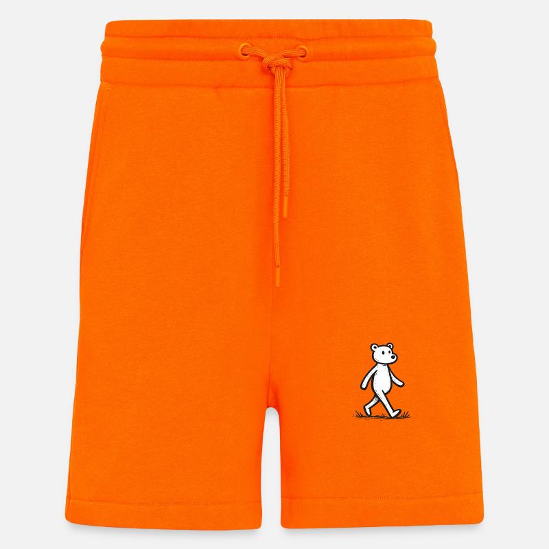 Tracé de lignes de l’ours courant - Short bio décontracté fabriqué en UE - SUNSET ORANGE