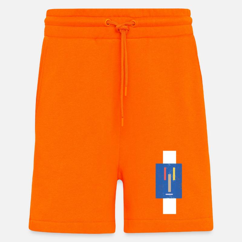 Abstrakte Farbblöcke auf Blaugrund - Shorts - made by SPREAD - SUNSET ORANGE