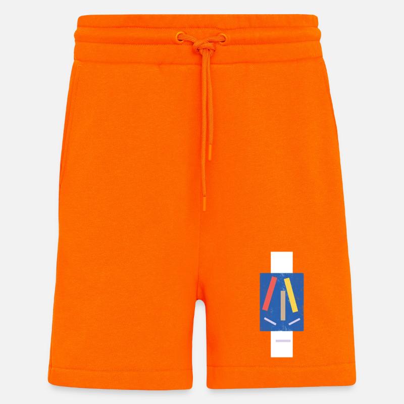 Abstrakte Farbpinsel Grimmiges Gesicht - Shorts - made by SPREAD - SUNSET ORANGE