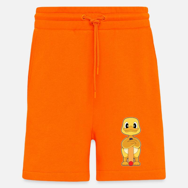 Canard Cricket Batte de cricket - Short bio décontracté fabriqué en UE - SUNSET ORANGE