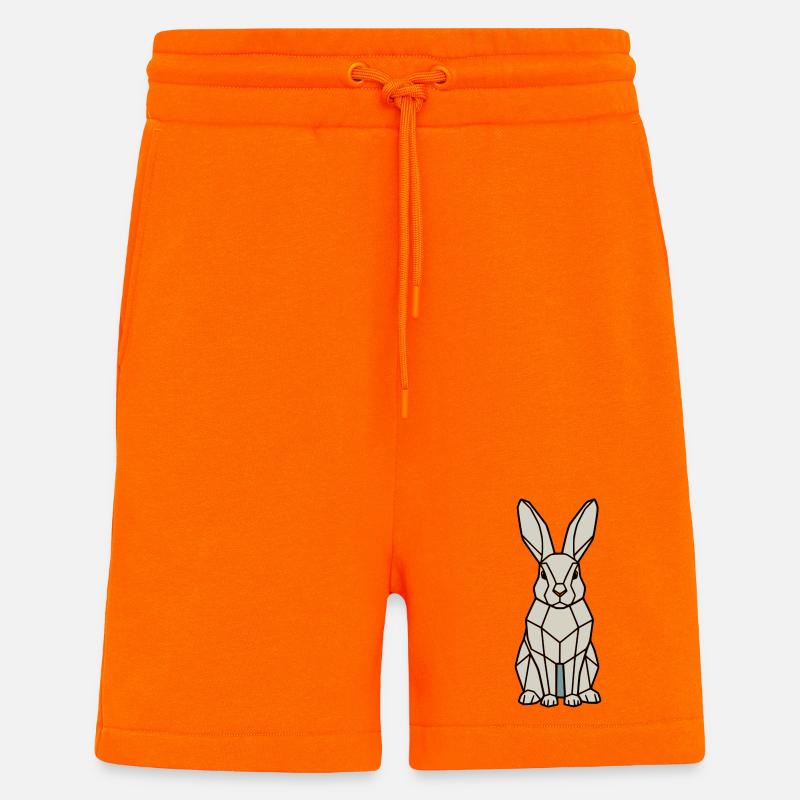 Geometric Bunny Low Poly Modern - Shorts - made by SPREAD - SUNSET ORANGE