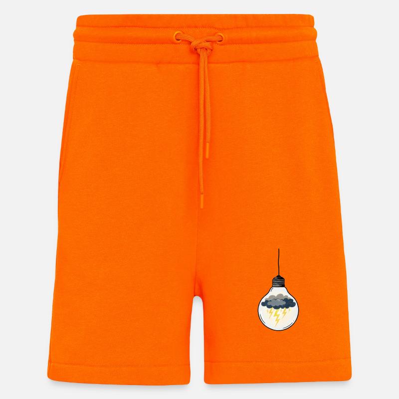 Idée Orageuse dans Ampoule - Short bio décontracté fabriqué en UE - SUNSET ORANGE