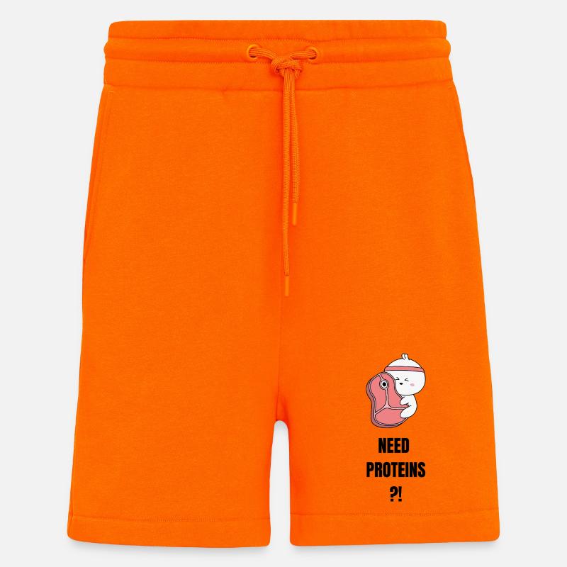 Besoin de protéines - Short bio décontracté fabriqué en UE - SUNSET ORANGE