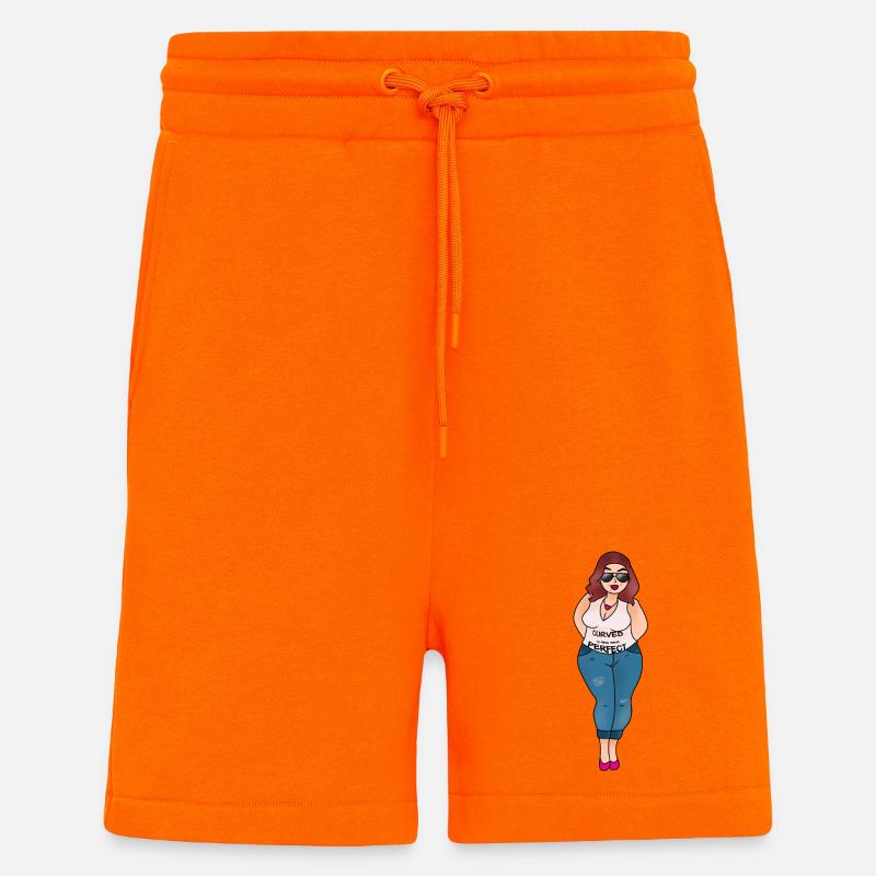 La courbe est le nouveau parfait - Short bio décontracté fabriqué en UE - SUNSET ORANGE