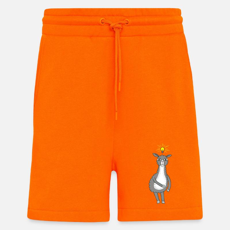 Lama a une idée - Short bio décontracté fabriqué en UE - SUNSET ORANGE