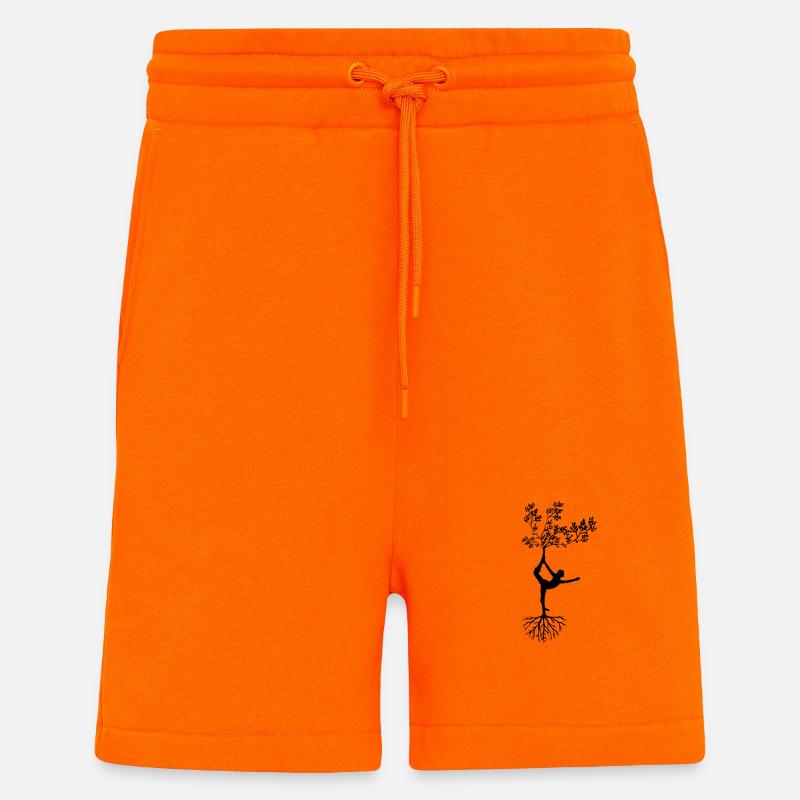 Frau, Baum, Yoga - Shorts - made by SPREAD - SUNSET ORANGE