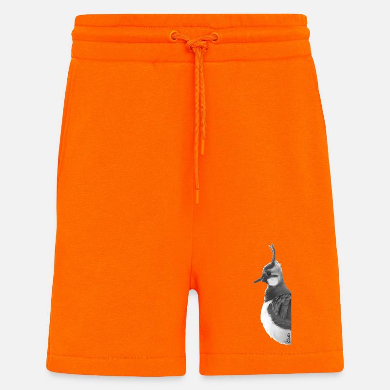 Portrait de vanneau huppé - Short bio décontracté fabriqué en UE - SUNSET ORANGE