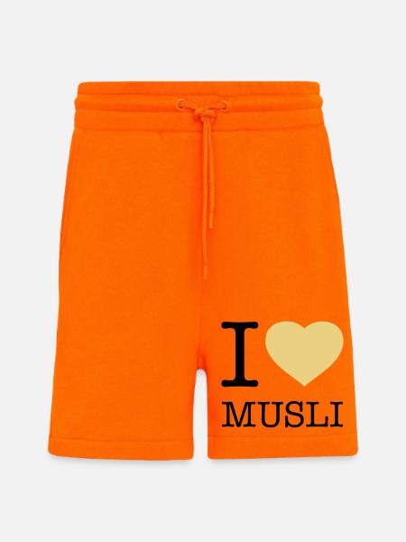 J’AIME MUESLI Muesli - Short bio décontracté fabriqué en UE - SUNSET ORANGE