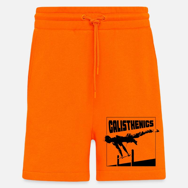 Calisthenics Planche Pose Silhouette - Shorts - made by SPREAD - SUNSET ORANGE