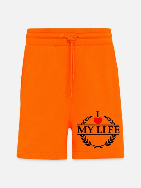 Elsker dit hjerte 020 - Organic relaxed shorts made in EU - SUNSET ORANGE