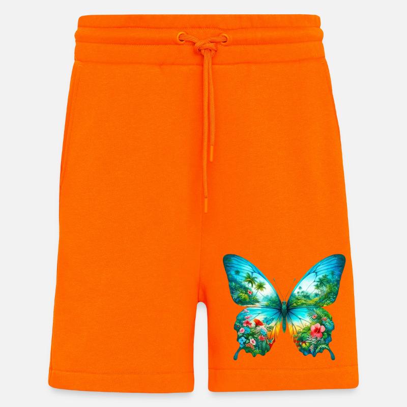 Papillon - Short bio décontracté fabriqué en UE - SUNSET ORANGE