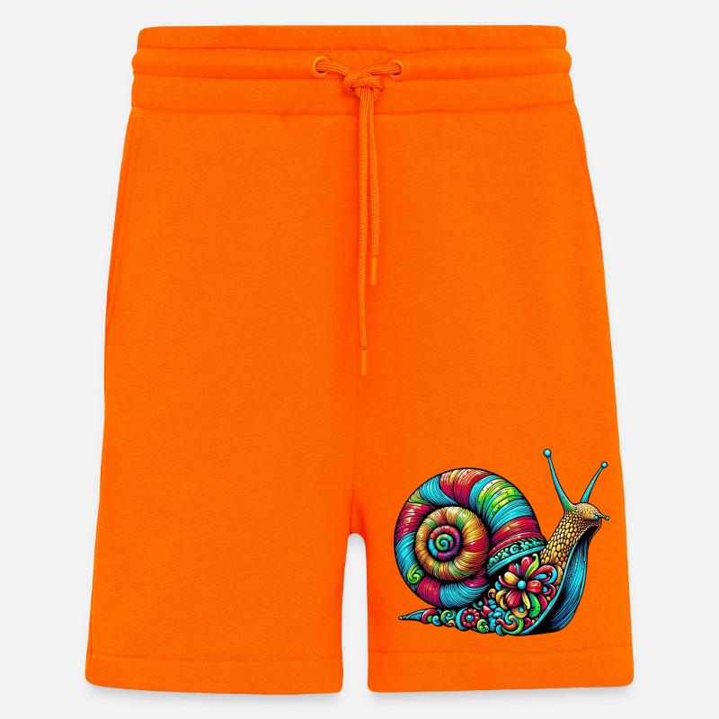 Escargot - Short bio décontracté fabriqué en UE - SUNSET ORANGE