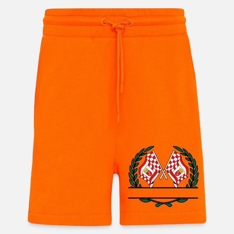 Drapeaux Brême couronne de laurier bannière - Short bio décontracté fabriqué en UE - SUNSET ORANGE
