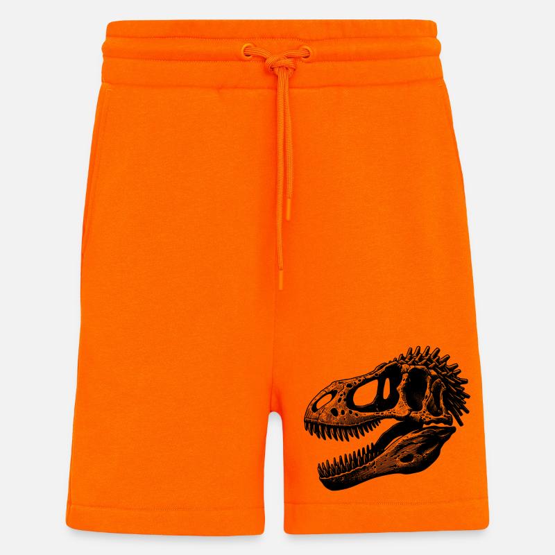 Blick der Urzeit: Dino-Kopf - Shorts - made by SPREAD - SUNSET ORANGE