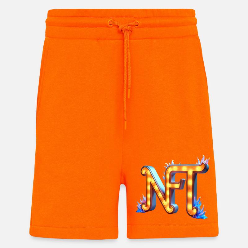 NFT in Lichtern – Leuchtendes Schilderdesign - Shorts - made by SPREAD - SUNSET ORANGE