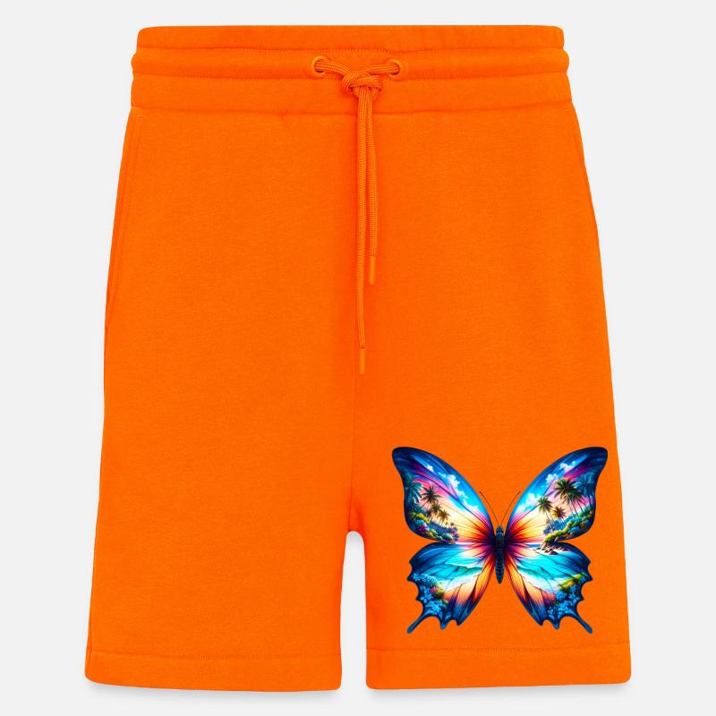 Papillon - Short bio décontracté fabriqué en UE - SUNSET ORANGE