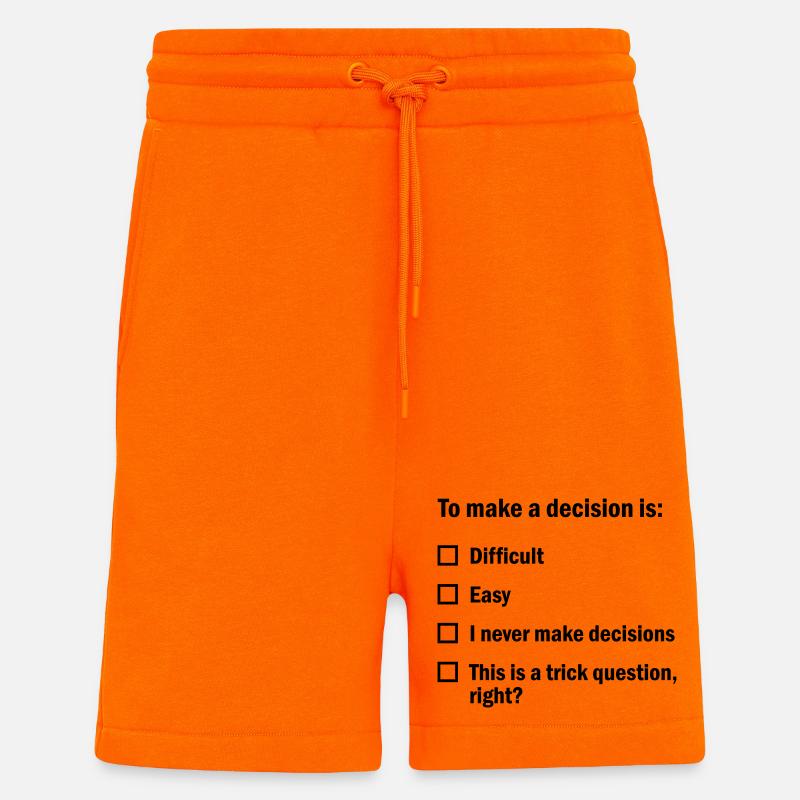 Prendre une décision, c’est... - Short bio décontracté fabriqué en UE - SUNSET ORANGE