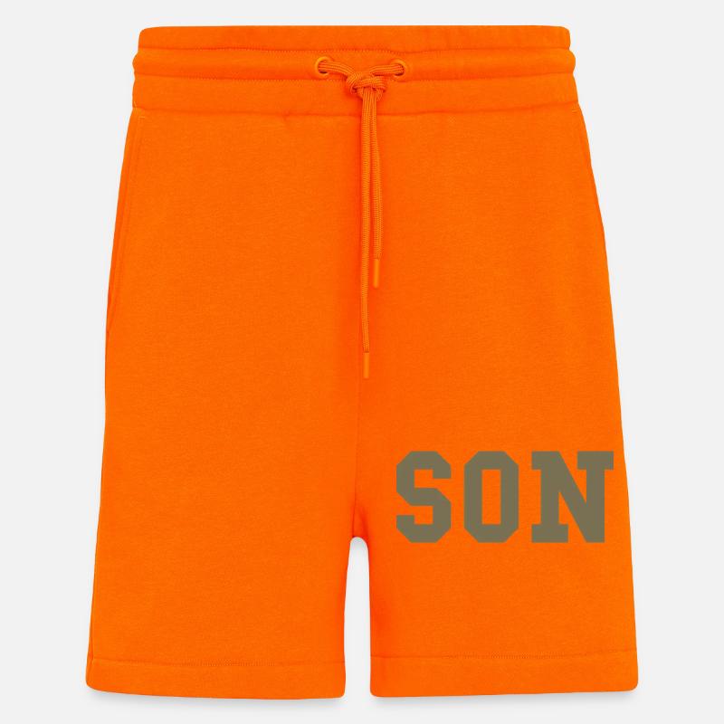 SON – Déclaration de style universitaire - Short bio décontracté fabriqué en UE - SUNSET ORANGE