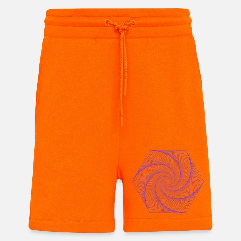 Spiral in hexagonal pattern - Shorts - made by SPREAD - SUNSET ORANGE