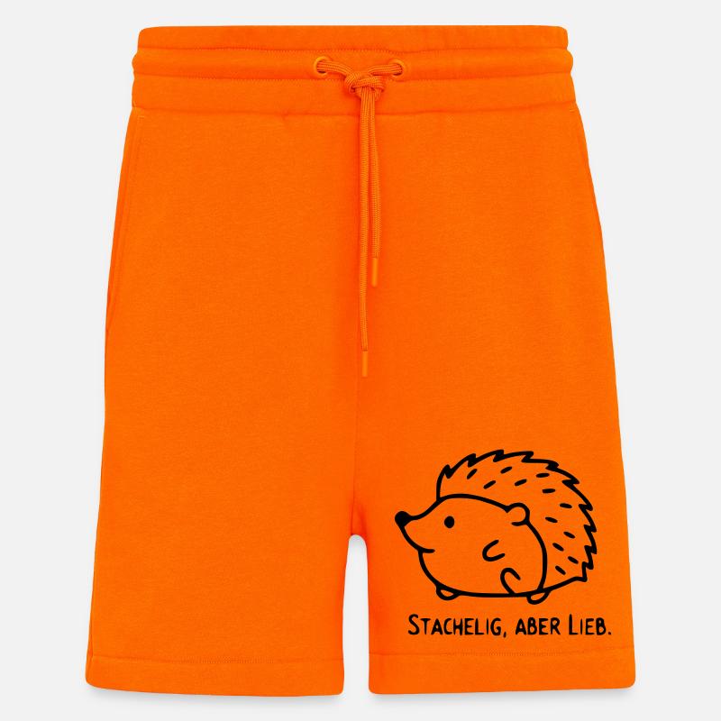 Igel Spruch | Stachelig, aber Lieb - Shorts - made by SPREAD - SUNSET ORANGE