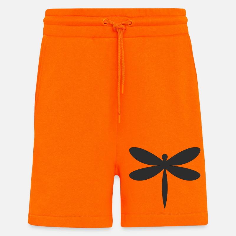 Silhouette de la Libellule - Short bio décontracté fabriqué en UE - SUNSET ORANGE
