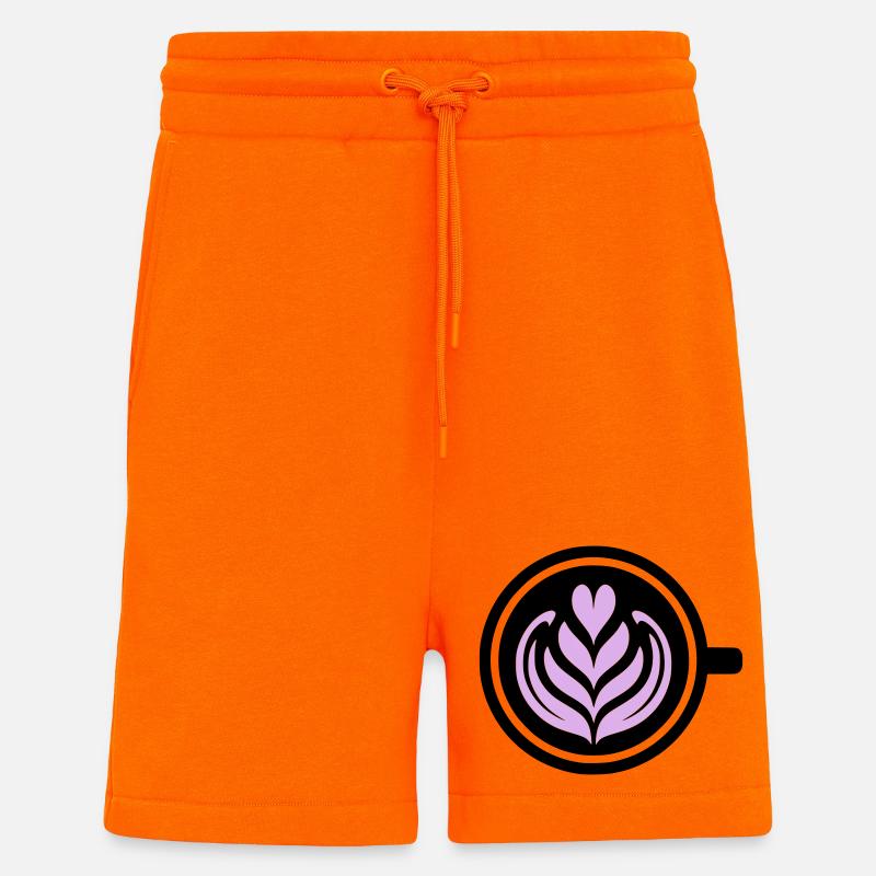 Kaffee-Liebe: Latte art Herz Vektor - Shorts - made by SPREAD - SUNSET ORANGE