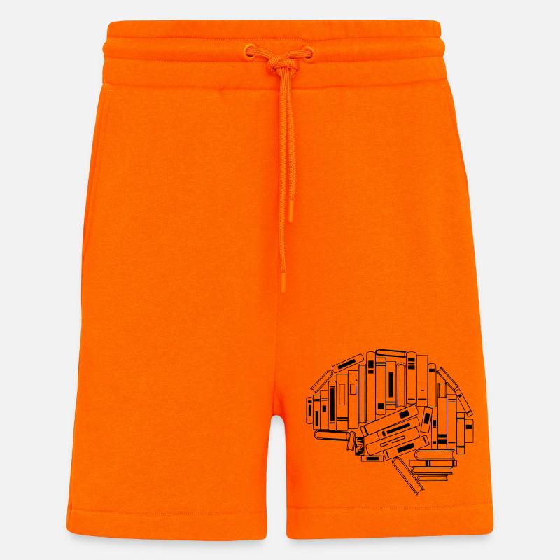 Brain from Books Knowledge - Shorts - made by SPREAD - SUNSET ORANGE