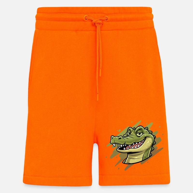 Krokodil Karikatur Kopf - Shorts - made by SPREAD - SUNSET ORANGE