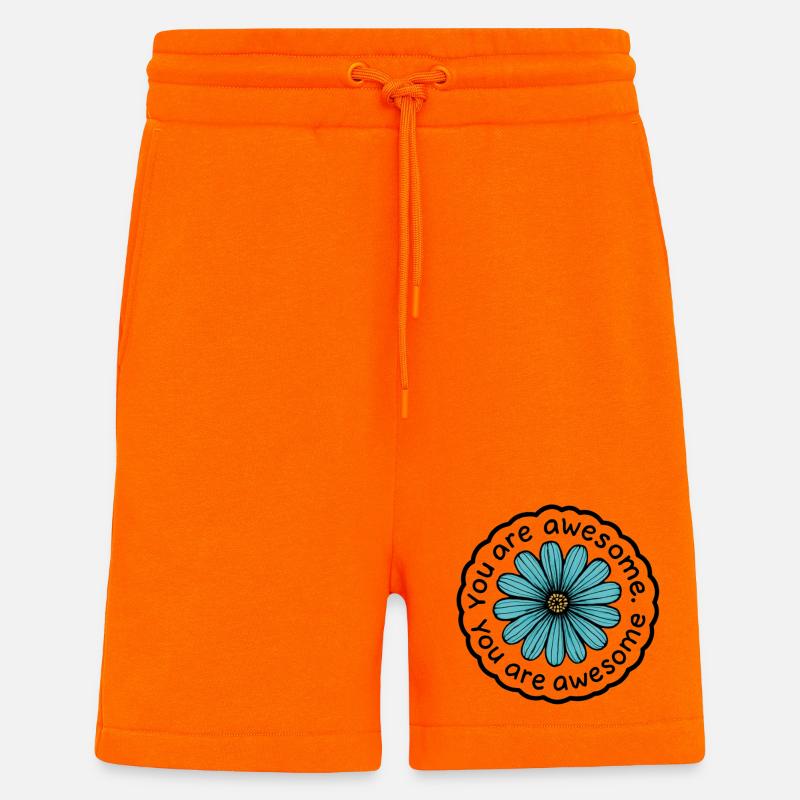 Tu es géniale - Short bio décontracté fabriqué en UE - SUNSET ORANGE