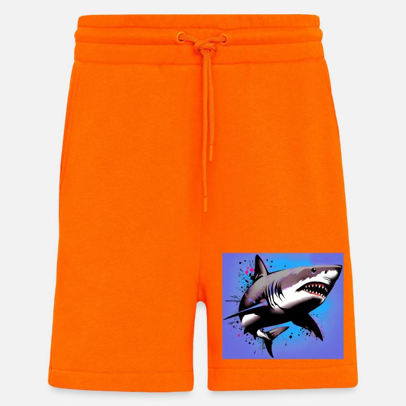 Requin - Short bio décontracté fabriqué en UE - SUNSET ORANGE