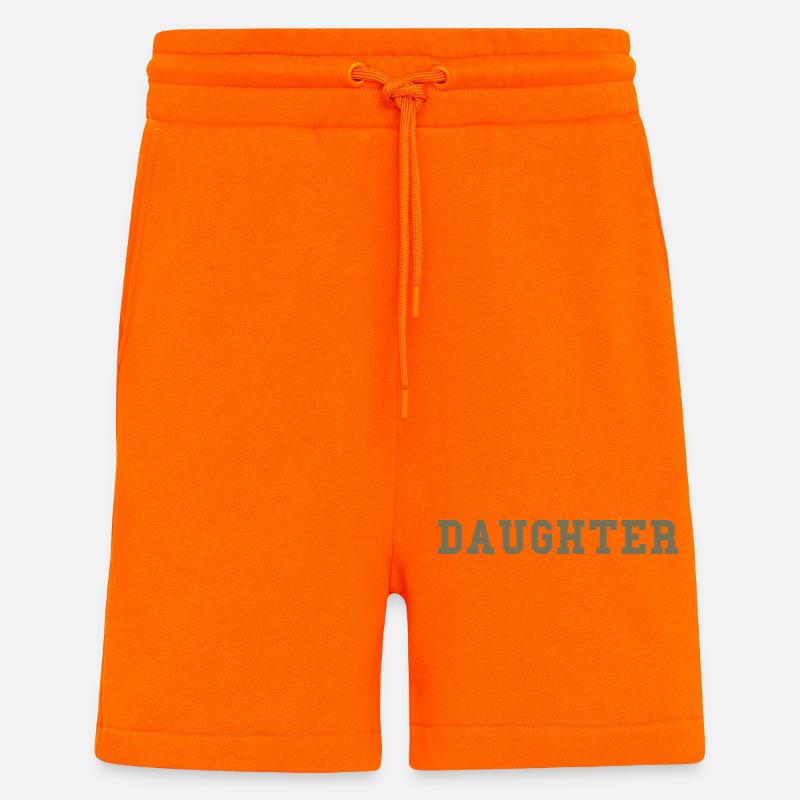 FILLE – Déclaration de style universitaire - Short bio décontracté fabriqué en UE - SUNSET ORANGE