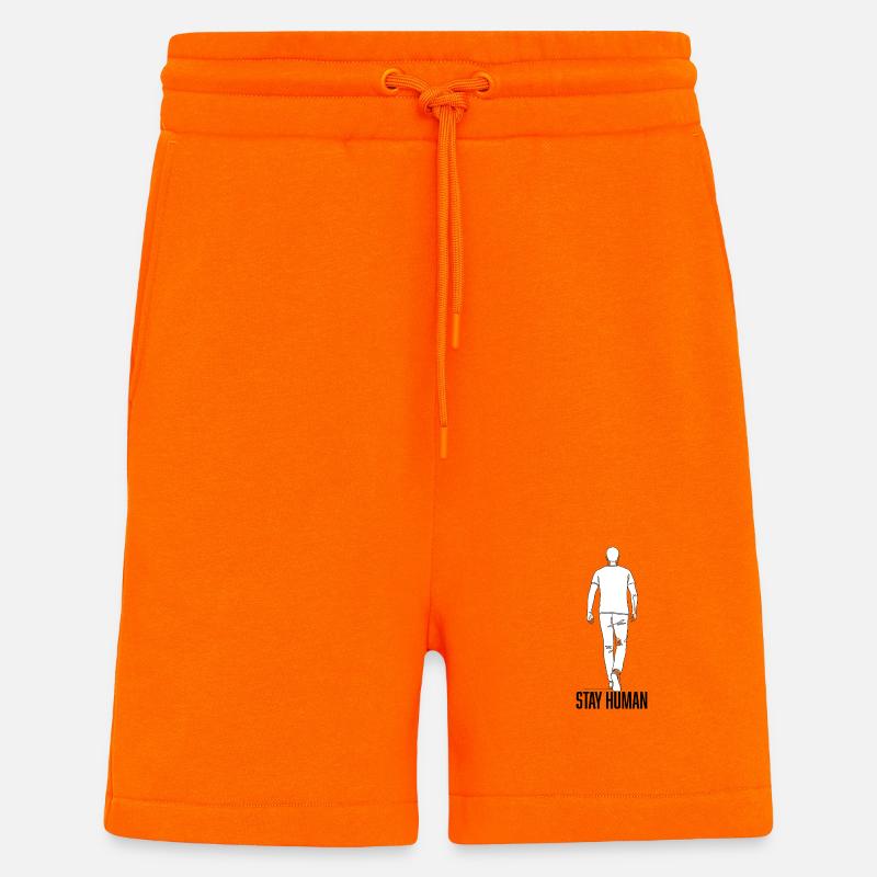 Linear back silhouette on clothes - Shorts - made by SPREAD - SUNSET ORANGE