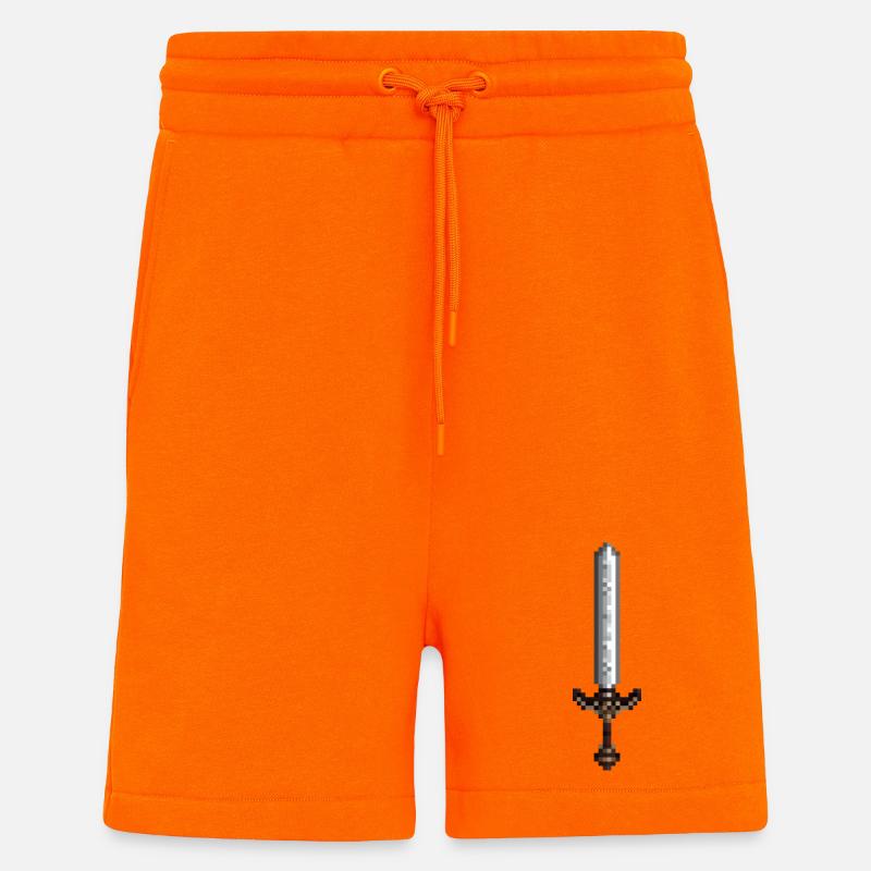 Schwert-Pixelkunst im Retro-Stil 8-Bit-Stil - Shorts - made by SPREAD - SUNSET ORANGE