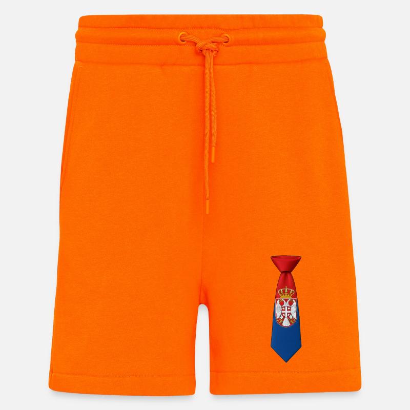 Cravate Serbie – Conception du drapeau - Short bio décontracté fabriqué en UE - SUNSET ORANGE