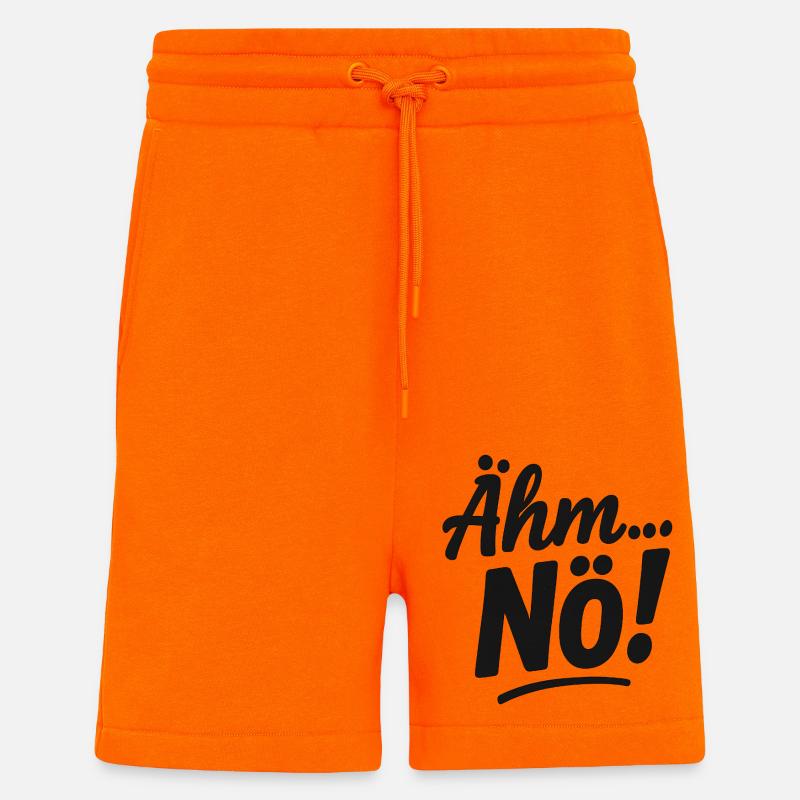 Déclaration drôle disant euh non - Short bio décontracté fabriqué en UE - SUNSET ORANGE