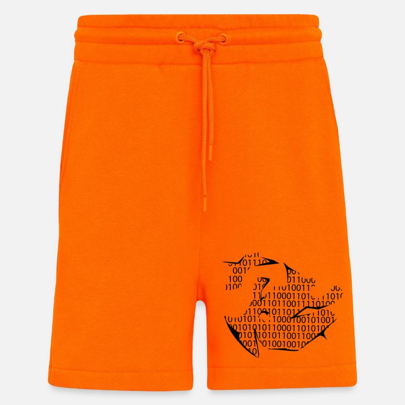 code binaire - Short bio décontracté fabriqué en UE - SUNSET ORANGE