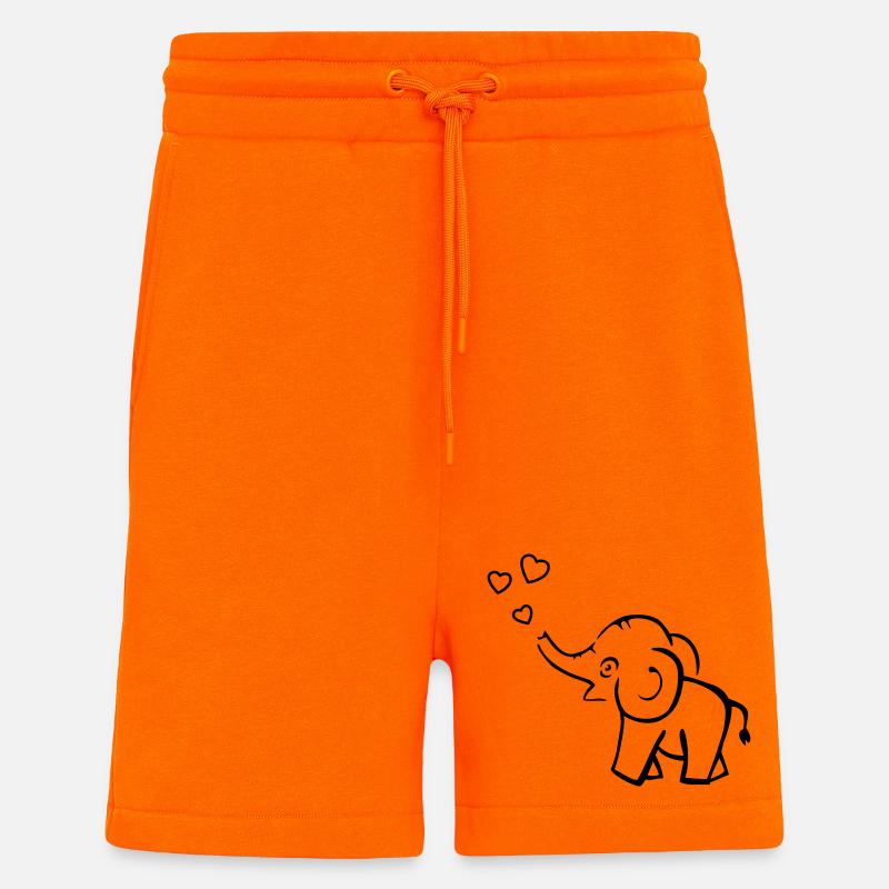 Süsser Elefant pustet Herzen - Shorts - made by SPREAD - SUNSET ORANGE