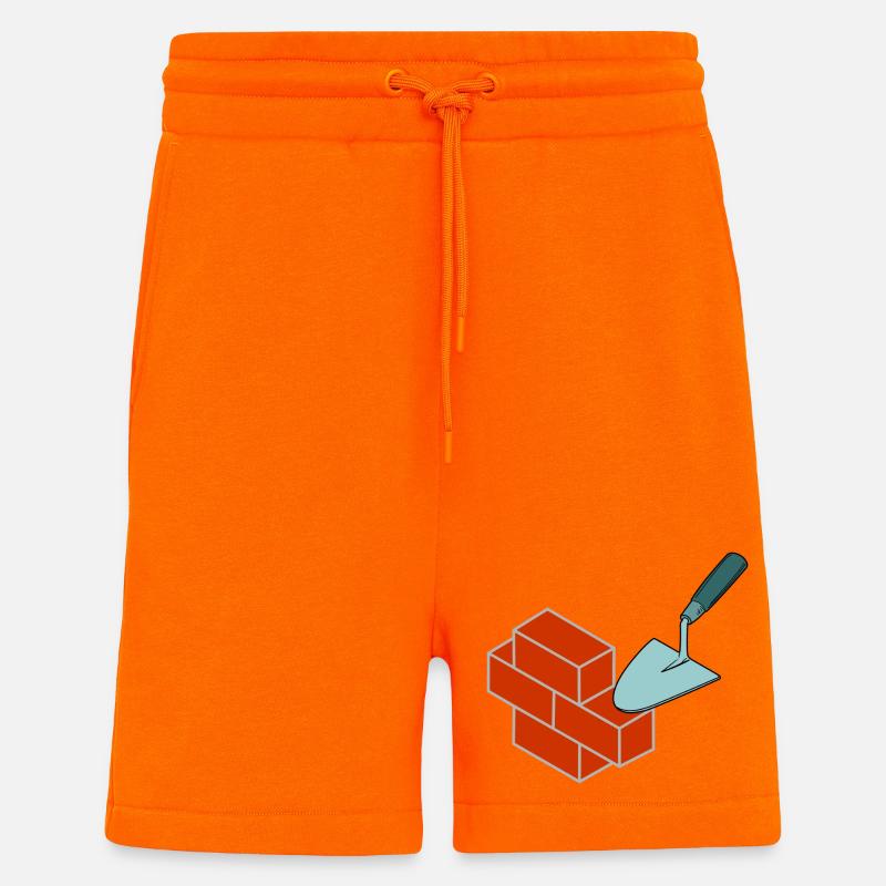 Pierres de maçon - Short bio décontracté fabriqué en UE - SUNSET ORANGE