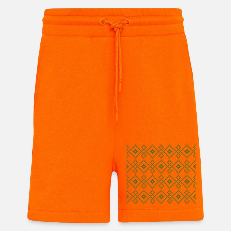 Pull uni de Noël (vert) - Short bio décontracté fabriqué en UE - SUNSET ORANGE