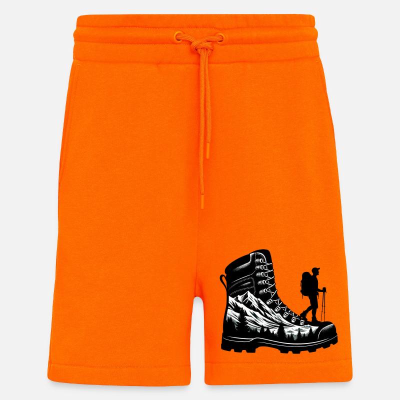 Drawing Hiker Bergwanderschuh - Shorts - made by SPREAD - SUNSET ORANGE