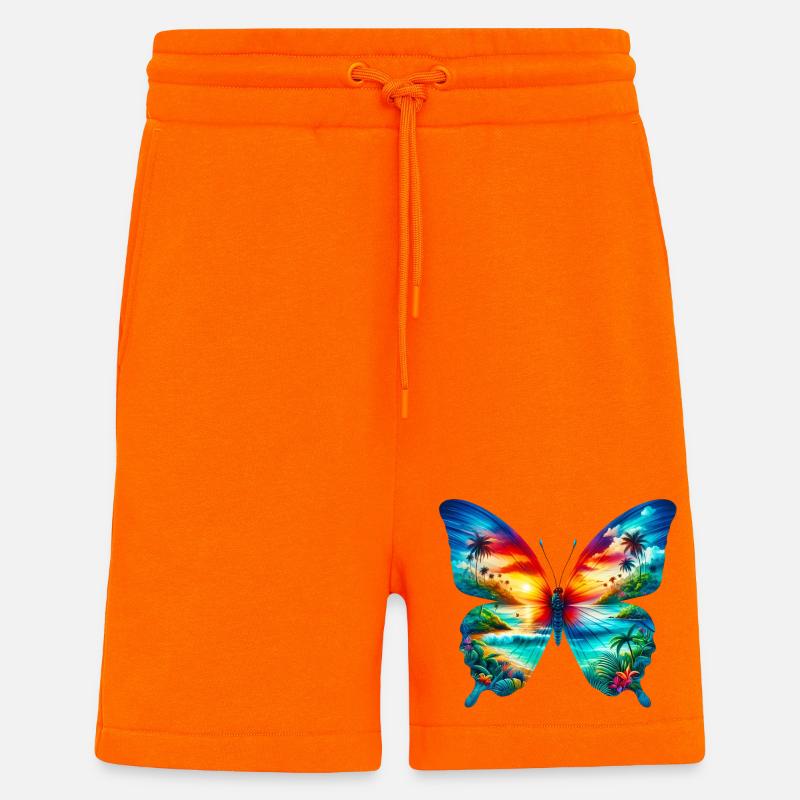 Papillon - Short bio décontracté fabriqué en UE - SUNSET ORANGE