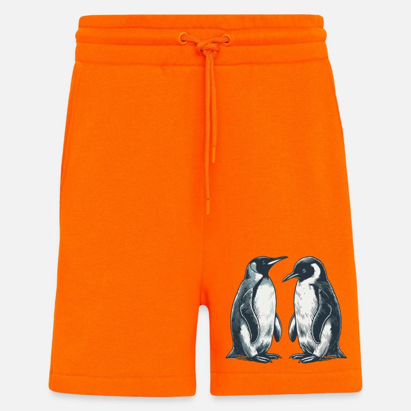 Pingouins - Short bio décontracté fabriqué en UE - SUNSET ORANGE